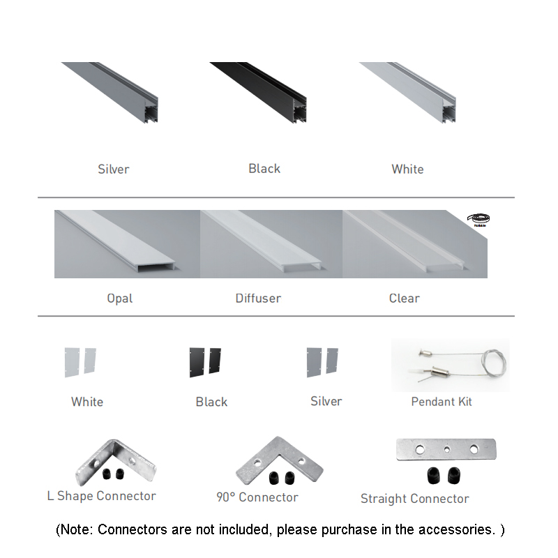 LED Strip Diffuser Pendant Lighting Aluminum Channel For 45mm LED Light Strips LED Strip Diffuser Pendant Lighting Aluminum Channel For 45mm LED Light Strips